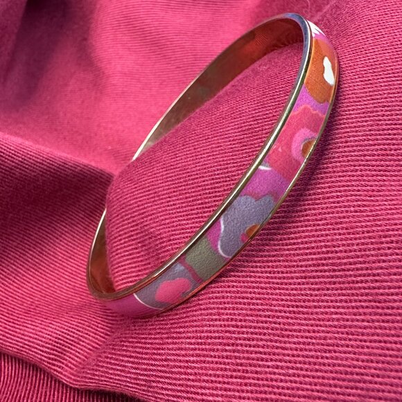 J. Crew Enamel Gold-Tone Bangle Bracelet Abstract Design - Picture 10 of 15